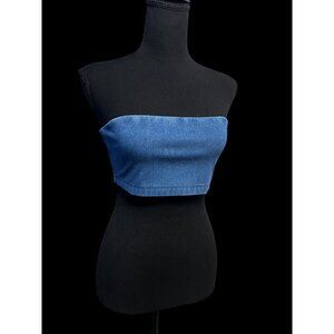 SUSANA MONACO Denim mico tube Strapless Bandeau Top COUNTRY CONCERT SUMMER